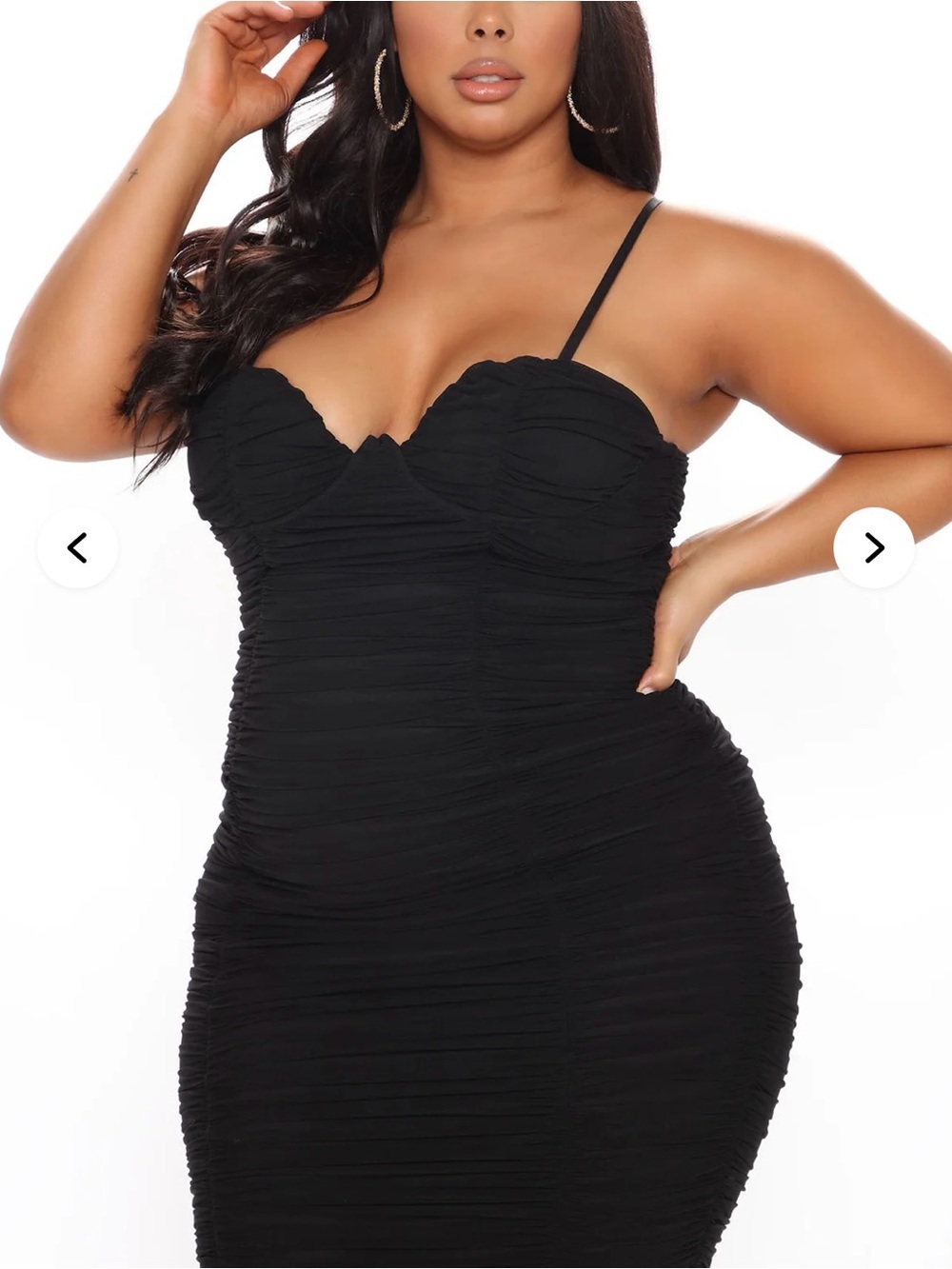 NWT Fashionnova Black Need You In My Life Ruched Midi Bodycon Dress 2X